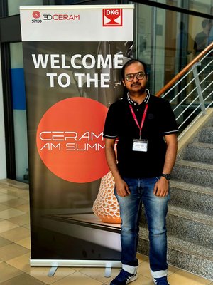 Sayan at the Ceramic AM summit. Photo Credits: S. Chattopadhyay