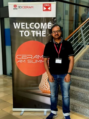 Sayan at the Ceramic AM summit. Photo Credits: S. Chattopadhyay